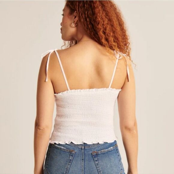 Abercrombie💗Cotton white Smocked top - Picture 2 of 5